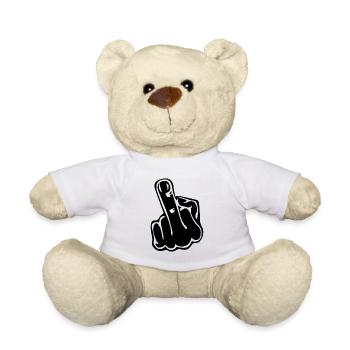 Mittelfinger Revolution Anti Demo Geschenk - Teddy - Weiß - Vorne