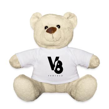 V8 Powered V Engine Muscle Car Pickup SUV Fan - Teddy Bear - white - Front