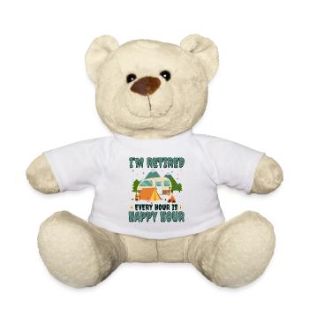 I'm Retired Every Hour Is Happy Hour T Shirt - Teddy Bear - white - Front