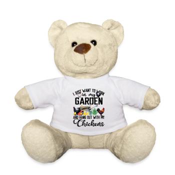 Work In My Garden & Hang Out With My Chickens - Teddy Bear - white - Front