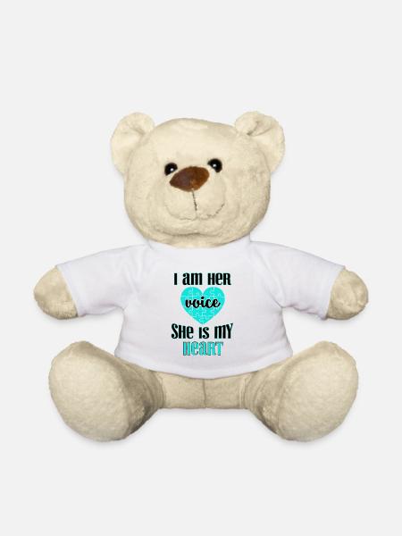 Special Needs Mom Geschenk Ich bin ihre Stimme Sie ist meine - Teddy - Weiß