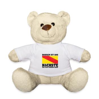 Badische Flagge | Badener Baden Badner Geschenke - Teddy - Weiß - Vorne