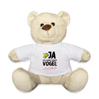 Vogel grüner Wellensittich lustige Sprüche Spruch - Teddy - Weiß - Vorne