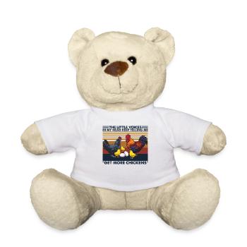 Obtenez plus de poulets T-shirt rétro vintage de poulet - Nounours - blanc - Devant