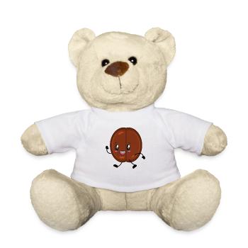 Café en grains de café - Nounours - blanc - Devant