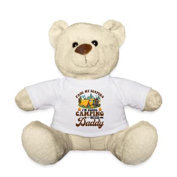 Pack My Diapers I'm Going Camping With Daddy - Teddy Bear - white - Front
