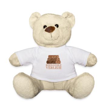 Brennholz Verleih Feuerholz Holz Holzfäller - Teddy - Weiß - Vorne