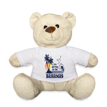 It's Better in the Bahamas Vintage 80s 70s T-Shirt - Nounours - blanc - Devant