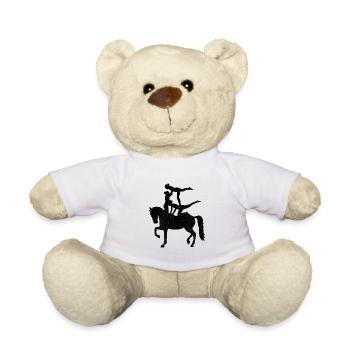 Voltigieren Silhouette Mädchen Reiterin Geschenk - Teddy - Weiß - Vorne