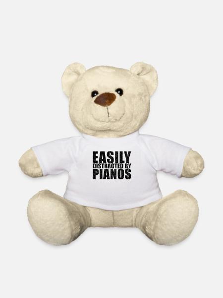 Pianist Gift - Teddy Bear - white