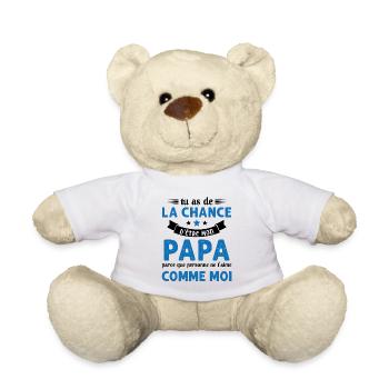 La chance d'être mon Papa Cadeau Humour Futur père - Nounours - blanc - Devant