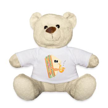 Saxophonist Saxophone Cheese Music Musicians - Teddy Bear - white - Front