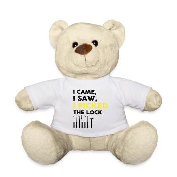 Lock Picking Locking Technician Schlossdienst Design - Teddy Bear - white - Front
