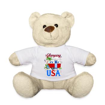 Glamping in The USA July 4th - Teddy Bear - white - Front