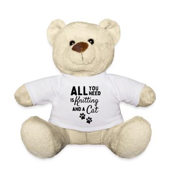 Tout ce dont vous avez besoin est du tricot et un chat. - Nounours - blanc - Devant