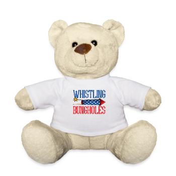 Whistling Bungholes Firework 4th of July Merica - Teddy Bear - white - Front