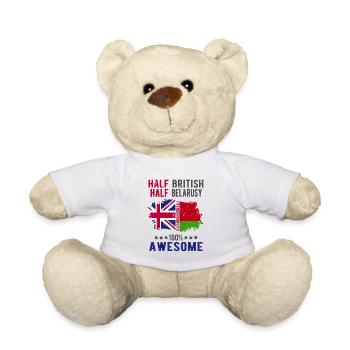 Half British Half Belarusian - Teddy Bear - white - Front