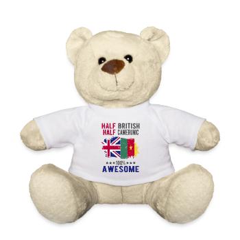 Half British Half Cameroonian - Teddy Bear - white - Front
