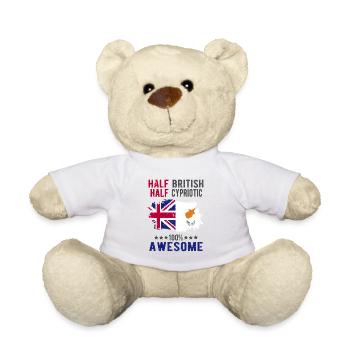 Half British Half Cypriot - Teddy Bear - white - Front