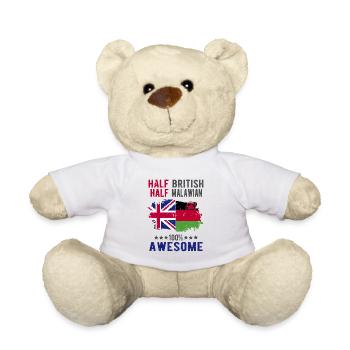 Half British Half Malawi - Teddy Bear - white - Front
