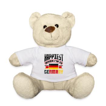 German Germany German Flag Happiest When Im In - Teddy - Weiß - Vorne