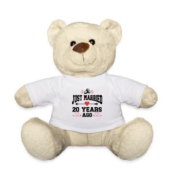Just Married 20 Years Ago 20th Wedding Anniversary - Teddy - Weiß - Vorne