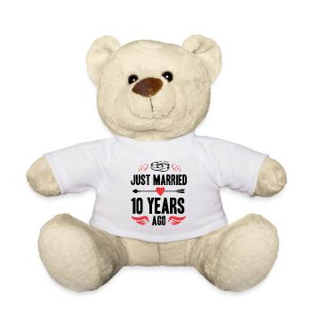 Just Married 10 Years Ago 10th Wedding Anniversary - Teddy - Weiß - Vorne