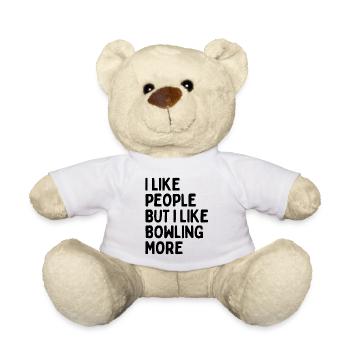 J’aime les gens MAIS j’aime plus le bowling. - Nounours - blanc - Devant