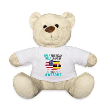 Half American Half Ugandan - Teddy Bear - white - Front