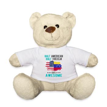 Half American Half Venezuelan - Teddy Bear - white - Front