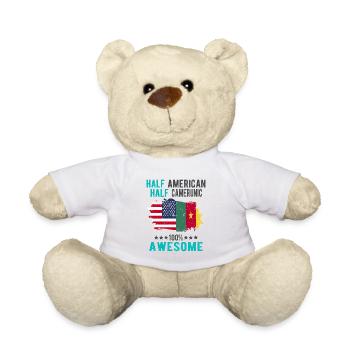 Half American Half Cameroonian - Teddy Bear - white - Front