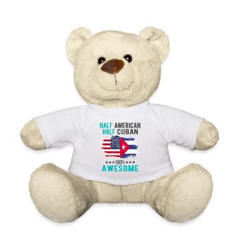 Half American Half Cuban - Teddy Bear - white - Front