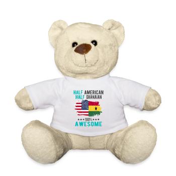 Half American Half Ghanese - Teddy Bear - white - Front