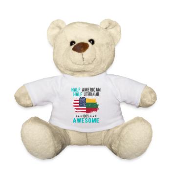 Moitié américain Moitié Lituanien - Nounours - blanc - Devant