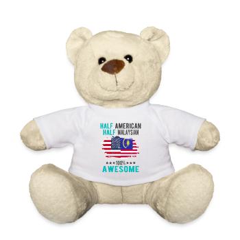 Half American Half Malaysian - Teddy Bear - white - Front
