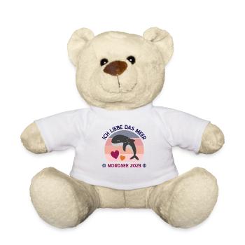 Nordsee Urlaub 2023 Ich liebe das Meer Wale - Teddy - Weiß - Vorne