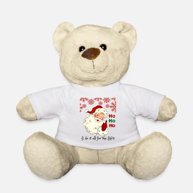 Santa Funny Christmas I Do It All For The Ho's - Teddy - Weiß