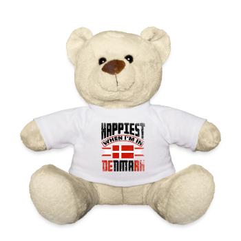 Denmark Danish Denmark Flag Happiest When Im In - Teddy Bear - white - Front