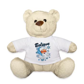 Christmas Believe T Shirt - Teddy - Weiß - Vorne