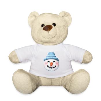 Bonhomme de neige de Noël vintage - Nounours - blanc - Devant