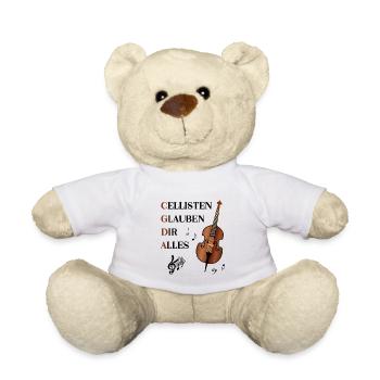 Cello Violoncello Cellistin Musikerin Cellisten - Teddy - Weiß - Vorne