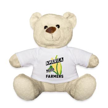 America needs farmers corn food - Teddy Bear - white - Front
