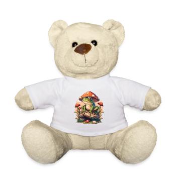 Frosch mit Pilzen Frösche Kröte Amphibie - Teddy - Weiß - Vorne