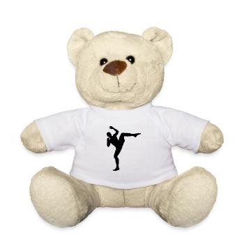 MMA Martial Arts Silhouette - Teddy Bear - white - Front