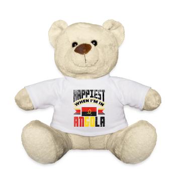 Angolan Angola Angolan Flag Happiest When Im In - Teddy Bear - white - Front