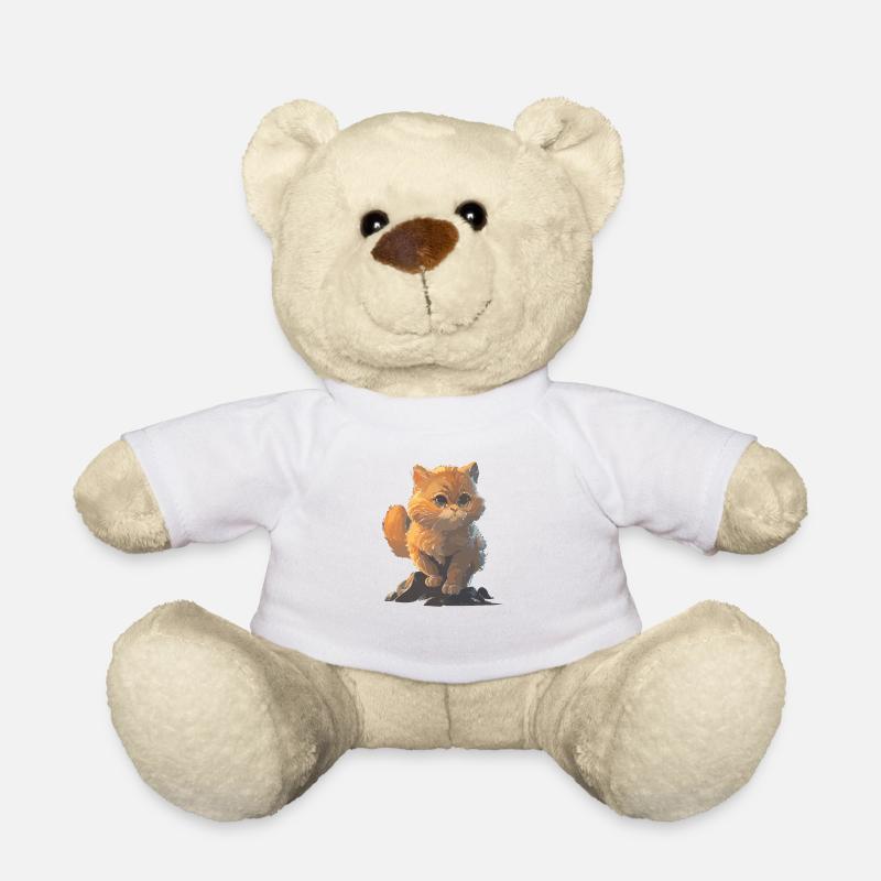 Katze cute cat Zeichnung - Teddy - Weiß