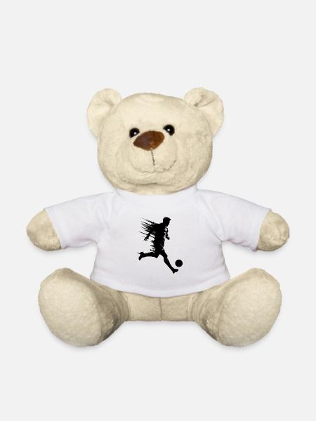 Fußball Fußballer Silhouette - Teddy - Weiß