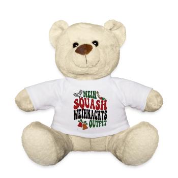 Squash Weihnachten Spieler Squasher Squashspieler - Teddy - Weiß - Vorne
