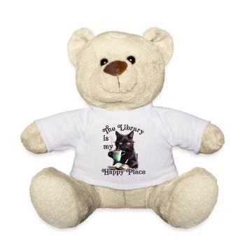 La bibliothèque est mon chat de l’endroit où je suis heureux - Nounours - blanc - Devant