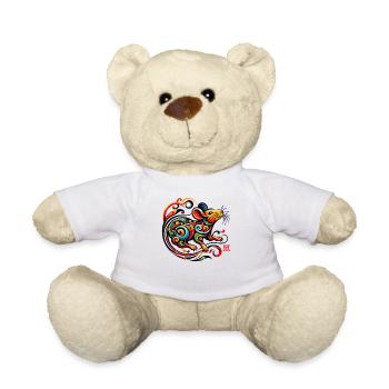 Elegant Chinese Zodiac Rat Artwork For Modern Home - Teddy Bear - white - Front